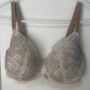THIRDLOVE 24/7 Lace Balconette Bra 34E. Sea salt.